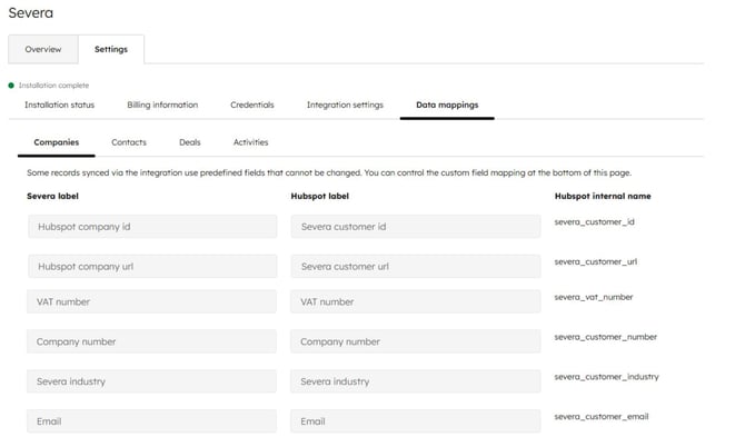 Company Data Mappings