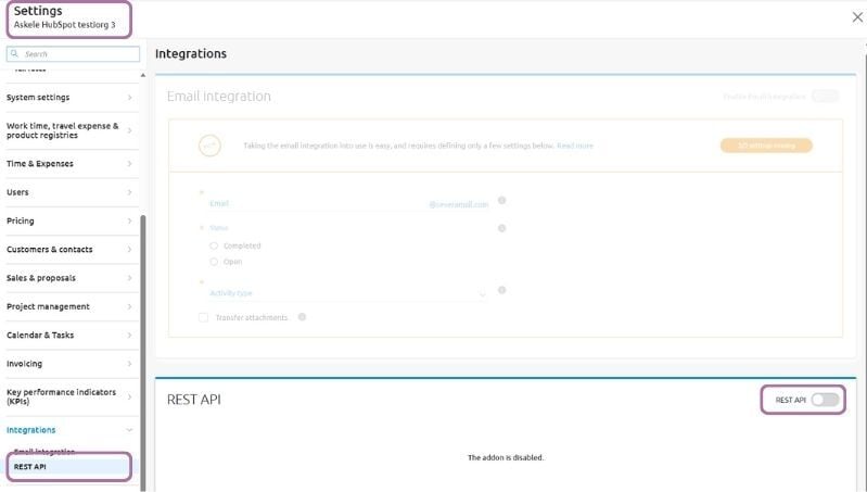 Create Severa REST API credentials