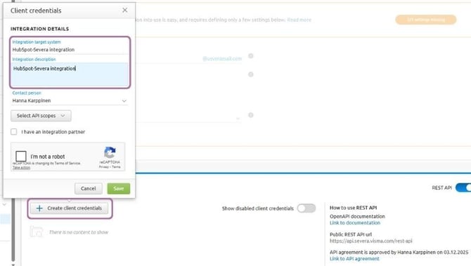 Create api credentials 3